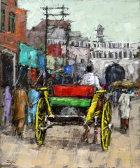 Zahid Saleem, 13 x16 Inch, Acrylic on Canvas, Cityscape Painting, AC-ZS-020